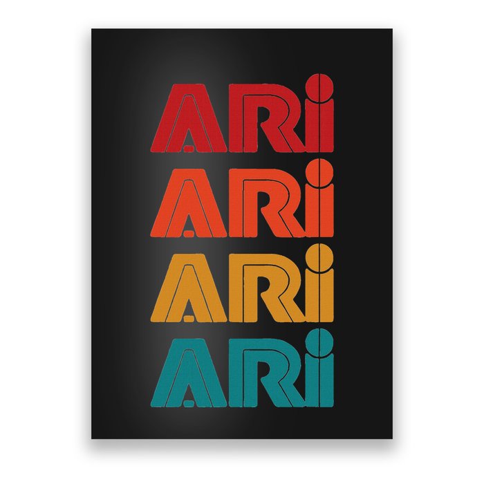 Ari Name Retro Given Name Colorful Inline Font Poster