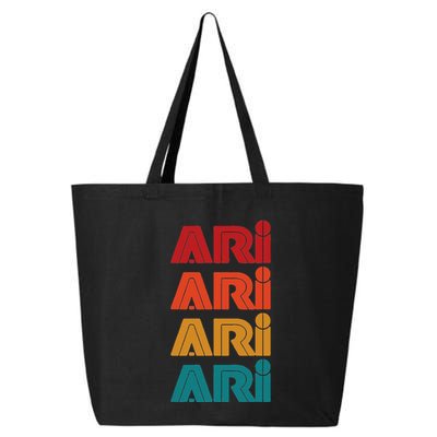 Ari Name Retro Given Name Colorful Inline Font 25L Jumbo Tote