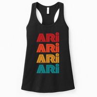 Ari Name Retro Given Name Colorful Inline Font Womens Tank Top