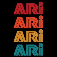 Ari Name Retro Given Name Colorful Inline Font Baby Bodysuit
