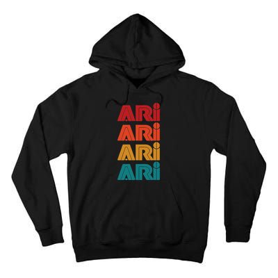Ari Name Retro Given Name Colorful Inline Font Tall Hoodie