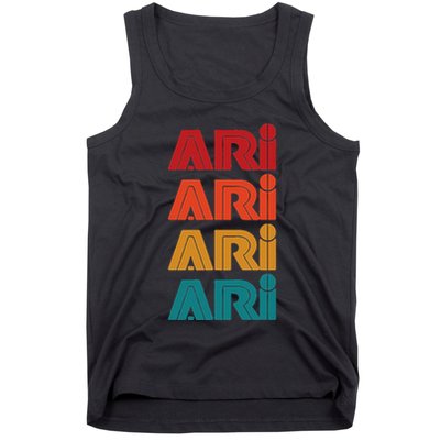 Ari Name Retro Given Name Colorful Inline Font Tank Top