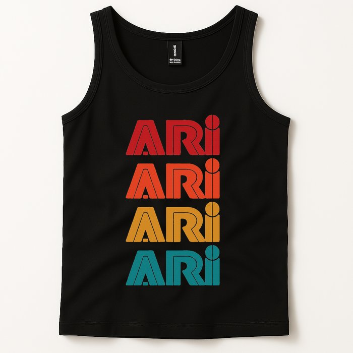 Ari Name Retro Given Name Colorful Inline Font Tank Top