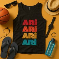 Ari Name Retro Given Name Colorful Inline Font Tank Top