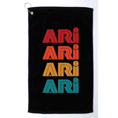 Ari Name Retro Given Name Colorful Inline Font Golf Towel