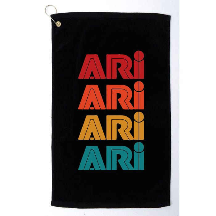Ari Name Retro Given Name Colorful Inline Font Golf Towel