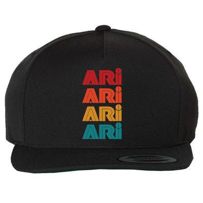 Ari Name Retro Given Name Colorful Inline Font Wool Snapback Cap