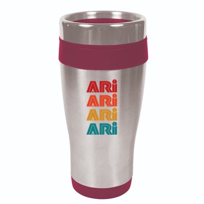 Ari Name Retro Given Name Colorful Inline Font 16oz Travel Tumbler