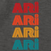 Ari Name Retro Given Name Colorful Inline Font Vector Backpack