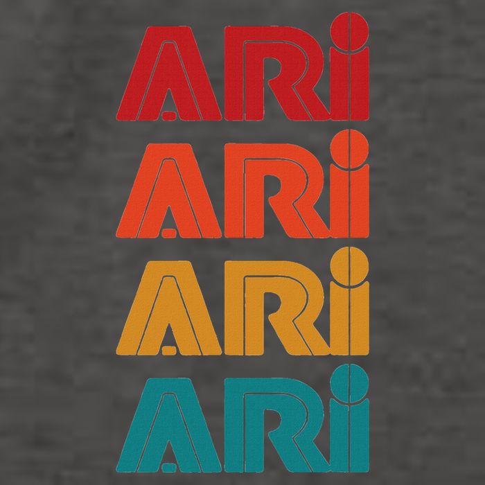 Ari Name Retro Given Name Colorful Inline Font Vector Backpack
