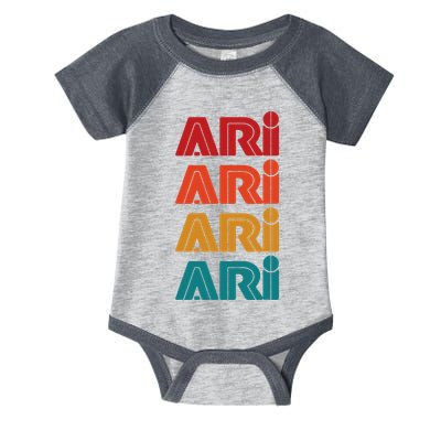 Ari Name Retro Given Name Colorful Inline Font Infant Baby Jersey Bodysuit
