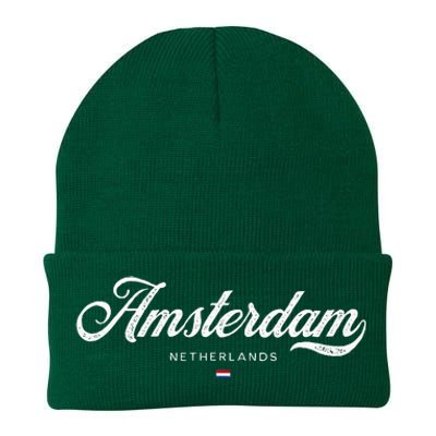 Amsterdam Netherlands Retro Vintage Knit Cap Winter Beanie