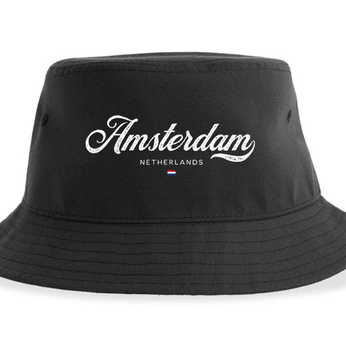 Amsterdam Netherlands Retro Vintage Sustainable Bucket Hat