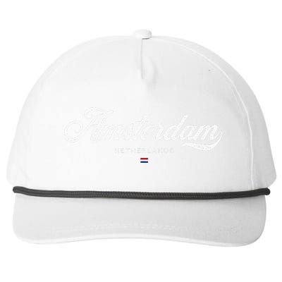 Amsterdam Netherlands Retro Vintage Snapback Five-Panel Rope Hat