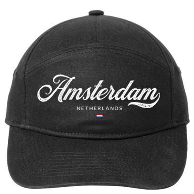 Amsterdam Netherlands Retro Vintage 7-Panel Snapback Hat