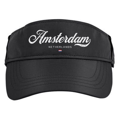 Amsterdam Netherlands Retro Vintage Adult Drive Performance Visor