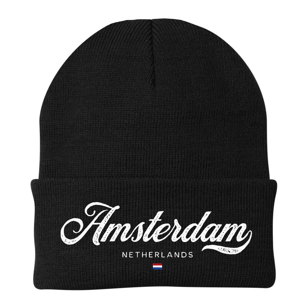 Amsterdam Netherlands Retro Vintage Beanie