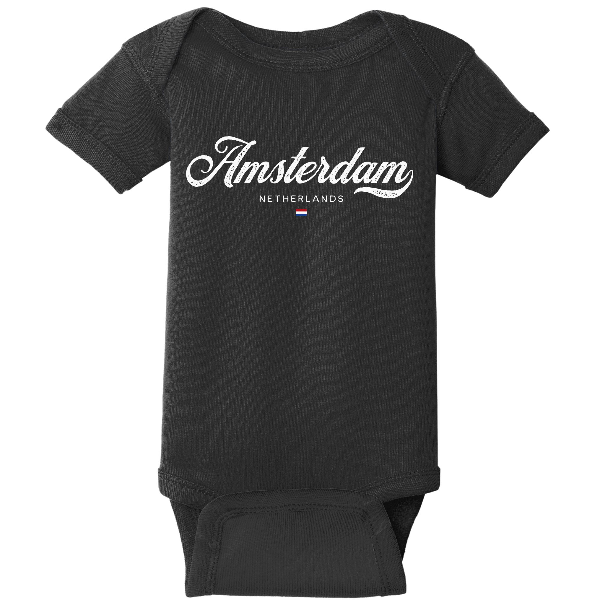 Amsterdam Netherlands Retro Vintage Baby Bodysuit