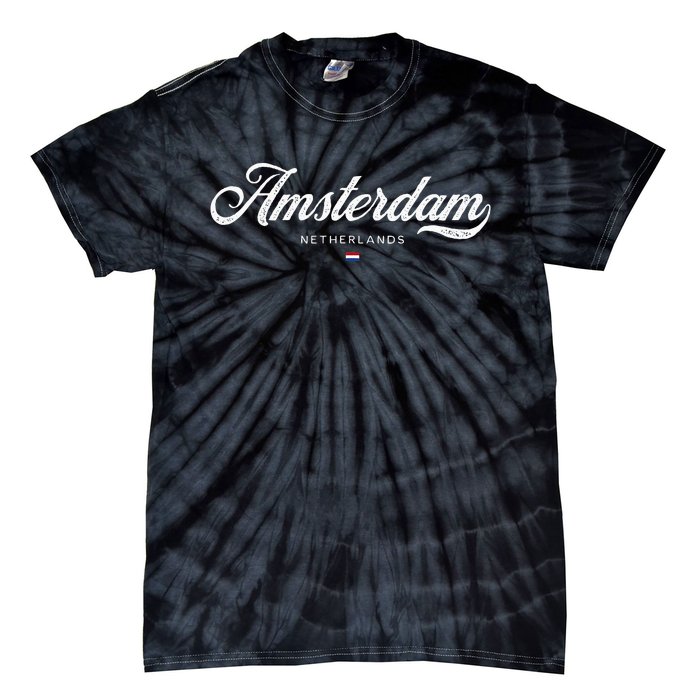 Amsterdam Netherlands Retro Vintage Tie-Dye T-Shirt