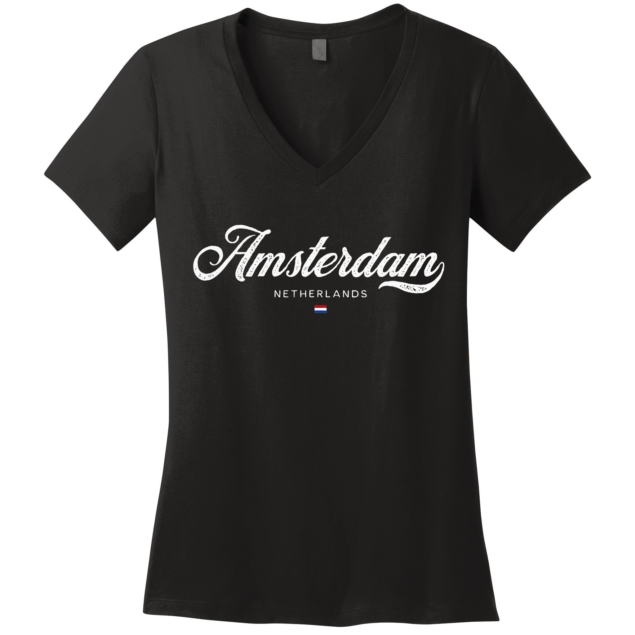 Amsterdam Netherlands Retro Vintage Women's V-Neck T-Shirt