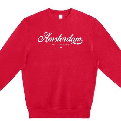 Amsterdam Netherlands Retro Vintage Premium Crewneck Sweatshirt