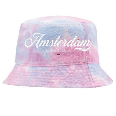 Amsterdam Netherlands Retro Vintage Tie-Dyed Bucket Hat