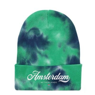 Amsterdam Netherlands Retro Vintage Tie Dye 12in Knit Beanie