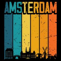 Amsterdam Netherlands Retro Vintage Sunset Skyline Dutch Toddler Hoodie