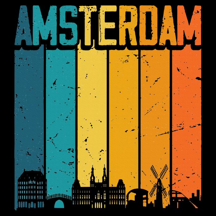 Amsterdam Netherlands Retro Vintage Sunset Skyline Dutch Toddler Hoodie