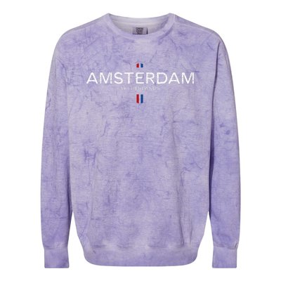 Amsterdam Netherlands Retro Vintage Colorblast Crewneck Sweatshirt