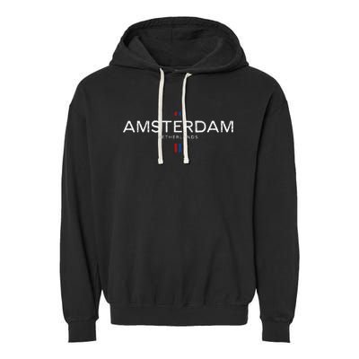 Amsterdam Netherlands Retro Vintage Garment-Dyed Fleece Hoodie