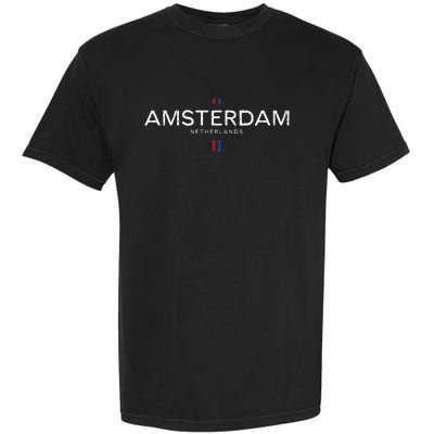 Amsterdam Netherlands Retro Vintage Garment-Dyed Heavyweight T-Shirt