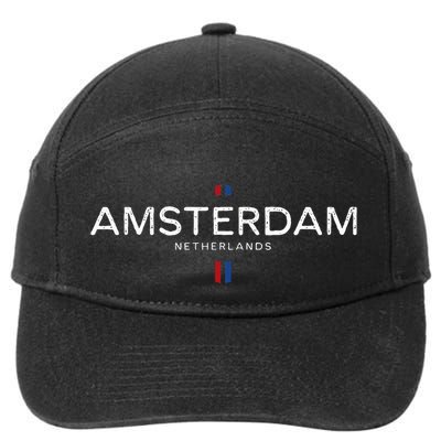 Amsterdam Netherlands Retro Vintage 7-Panel Snapback Hat