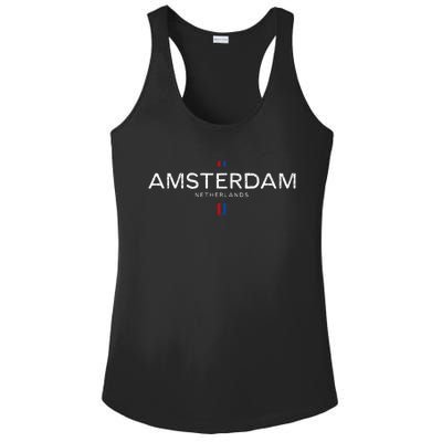 Amsterdam Netherlands Retro Vintage Ladies PosiCharge Competitor Racerback Tank