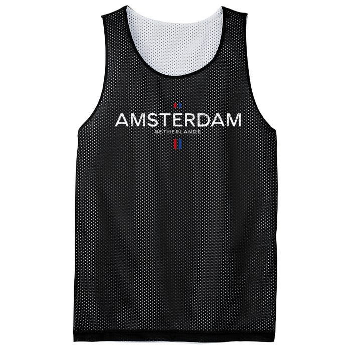 Amsterdam Netherlands Retro Vintage Mesh Reversible Basketball Jersey Tank