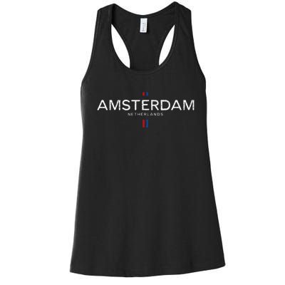 Amsterdam Netherlands Retro Vintage Women's Racerback Tank