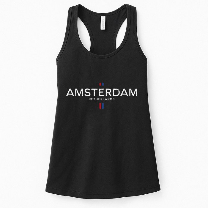 Amsterdam Netherlands Retro Vintage Womens Tank Top