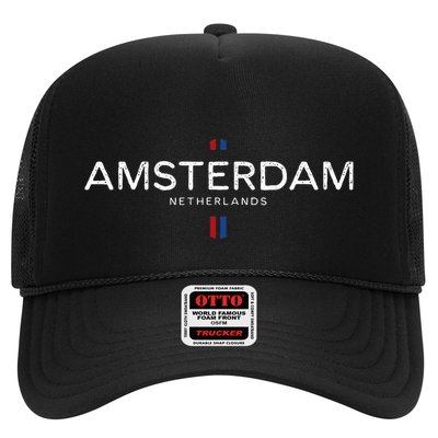 Amsterdam Netherlands Retro Vintage Trucker Hat