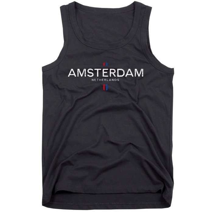 Amsterdam Netherlands Retro Vintage Tank Top