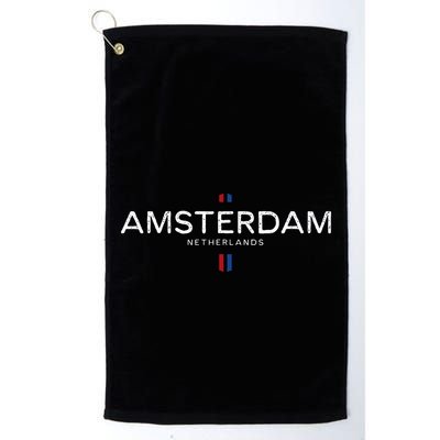 Amsterdam Netherlands Retro Vintage Golf Towel