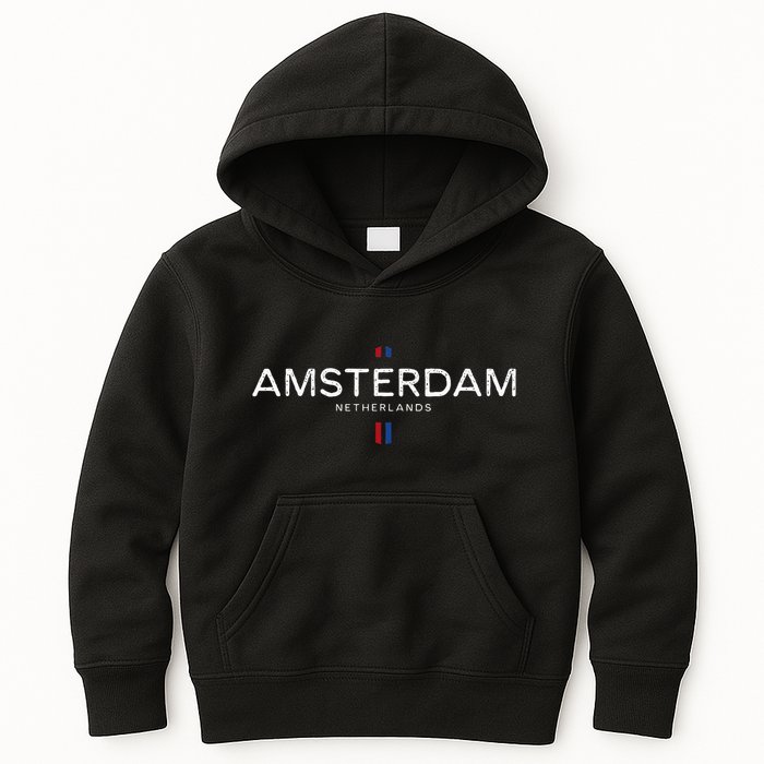 Amsterdam Netherlands Retro Vintage Kids Hoodie