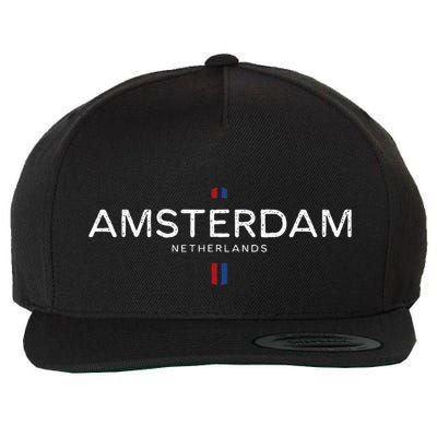 Amsterdam Netherlands Retro Vintage Wool Snapback Cap