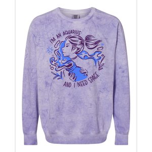 Aquarius Need Space Female Colorblast Crewneck Sweatshirt