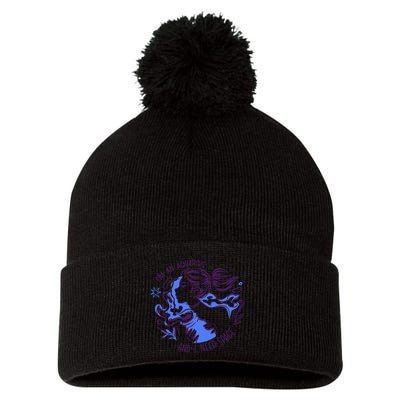 Aquarius Need Space Female Pom Pom 12in Knit Beanie