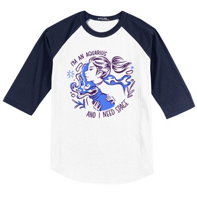 Aquarius Need Space Female Baseball Sleeve Shirt