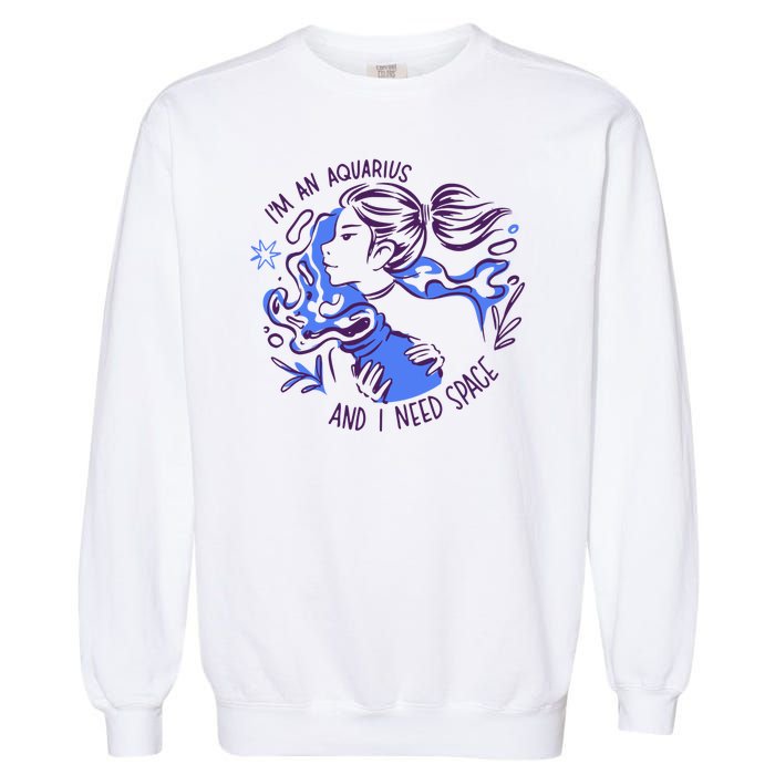 Aquarius Need Space Female Garment-Dyed Sweatshirt