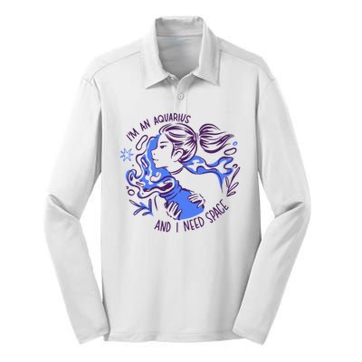 Aquarius Need Space Female Silk Touch Performance Long Sleeve Polo