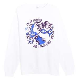 Aquarius Need Space Female Premium Crewneck Sweatshirt