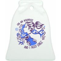 Aquarius Need Space Female Ceramic Bell Ornament