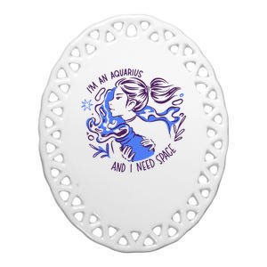 Aquarius Need Space Female Ceramic Oval Ornament